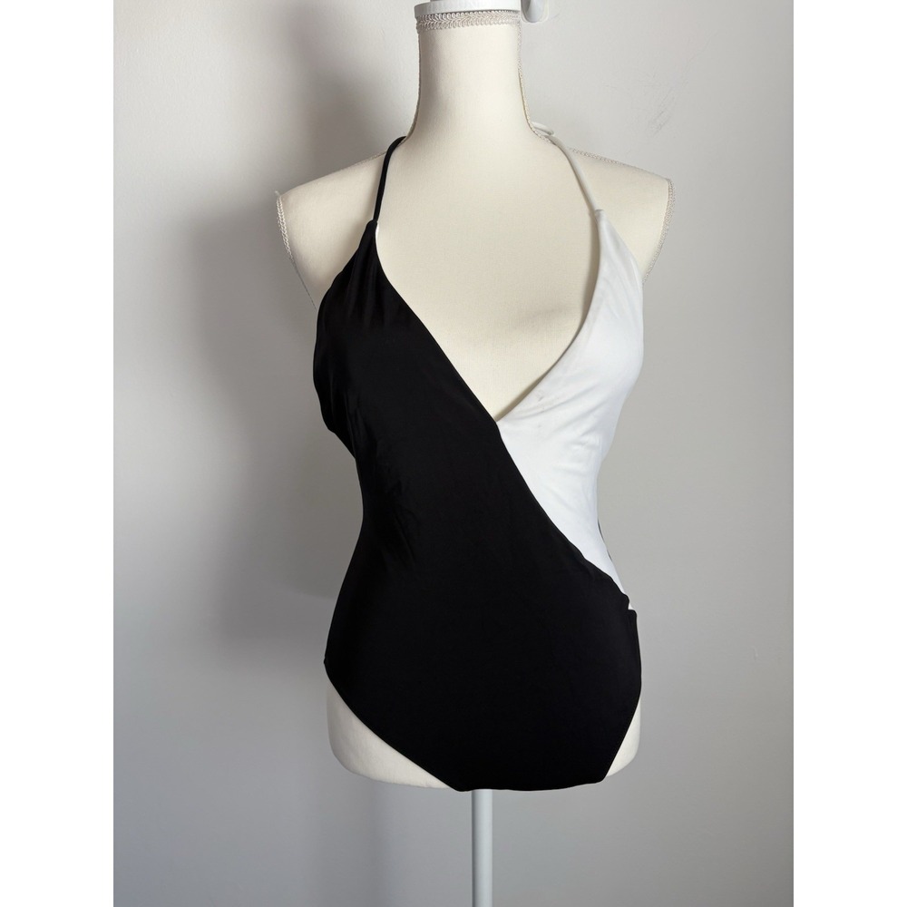 Victoria's‎ Secret Women Swimwear M Black White One Piece
